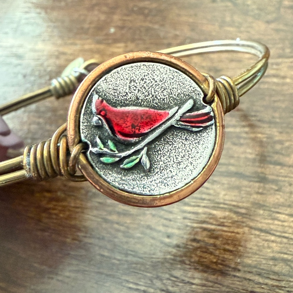 Embrace The Journey Red Cardinal Bangle Bracelet